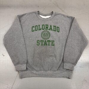 Colorado State Rams Sweatshirt Mens Large Gray NCAA Football Crewneck Pullover